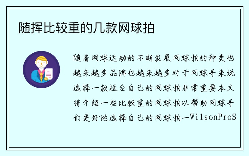 随挥比较重的几款网球拍