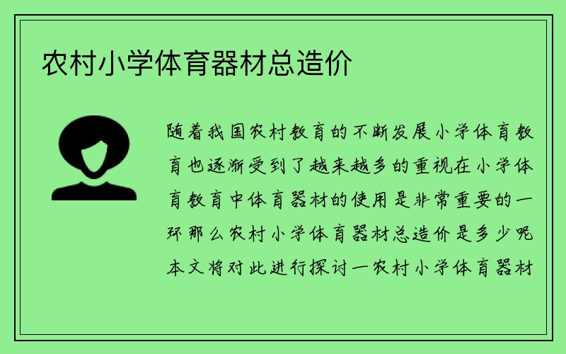 农村小学体育器材总造价