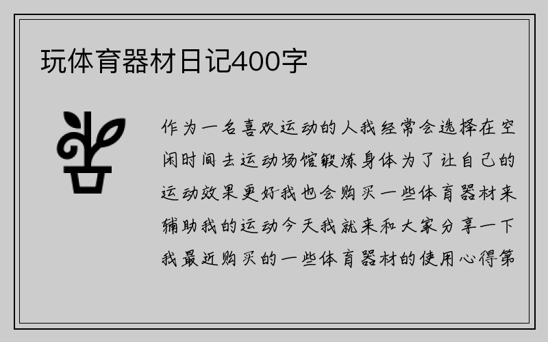 玩体育器材日记400字